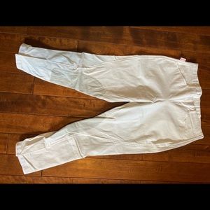 TS Lowrise Side Zip White Knee Patch Breeches EUC
